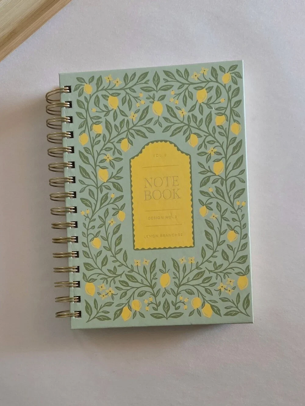 Lady Jayne Lemon Branches Blue Medium Hardcover Spiral Notebook Journal
